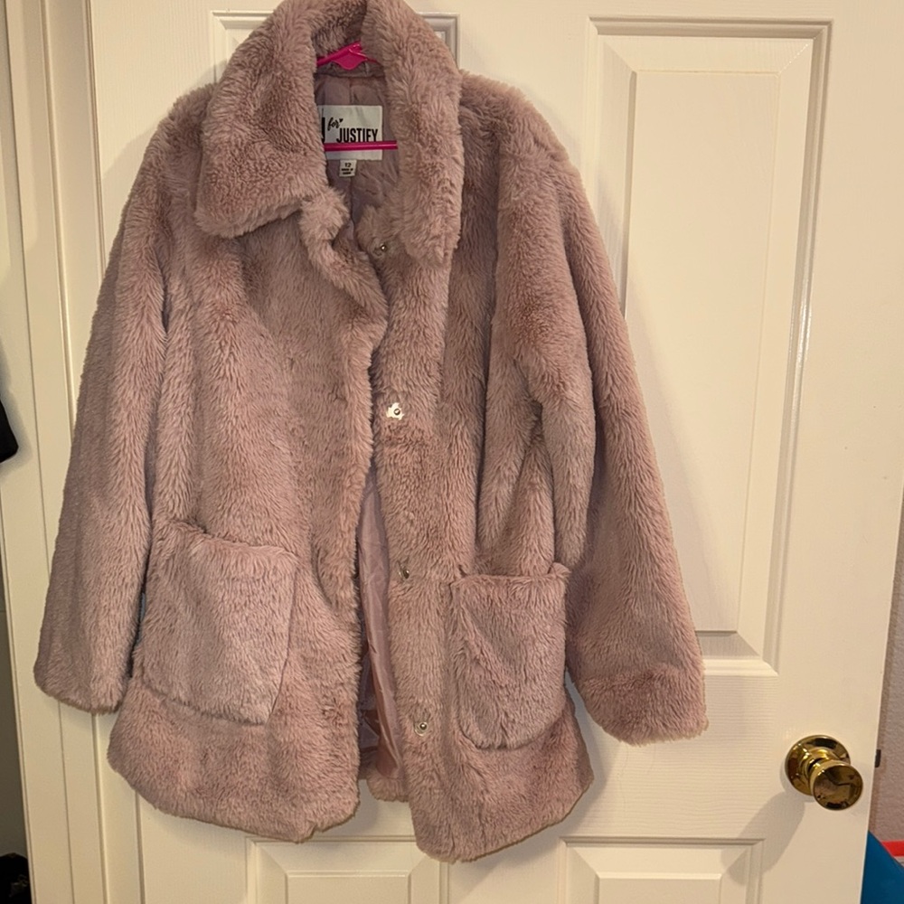 J for‎ Justify Pink Fuzzy Kids Coat